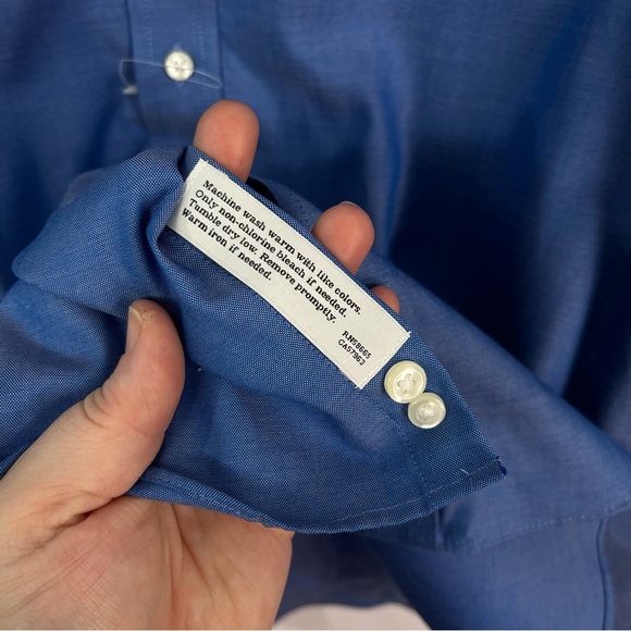 2/$30 Nordstrom Men’s Shop Non-Iron Blue Button Up sz 17.5 34 - Picture 5 of 7